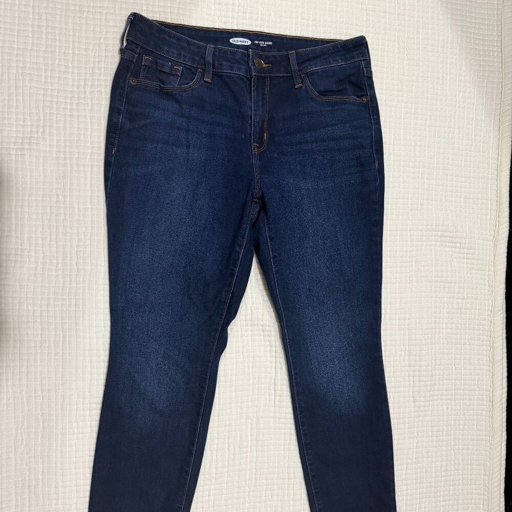 Old Navy Pop Icon Skinny Jeans Mid-Rise Dark Wash 10 Short